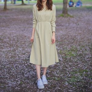 Oak+Fort Beige Long sleeve Fall Dress